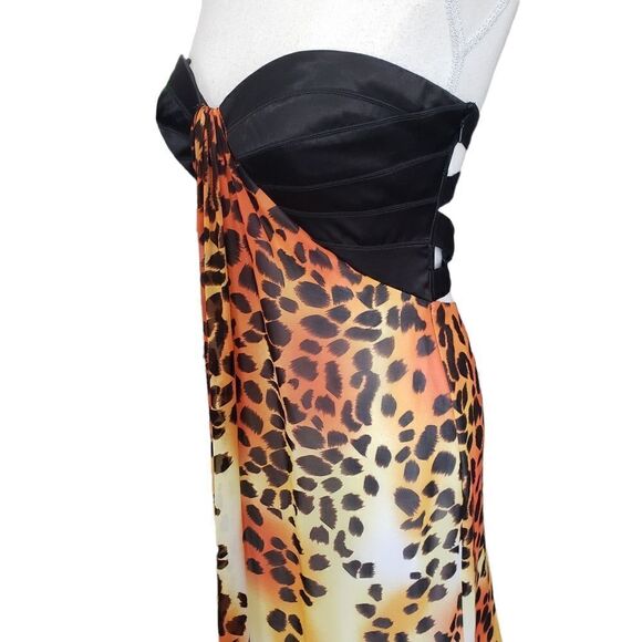 Caché Black Bandage & Animal Print Long Gown Size 8 - Picture 5 of 16